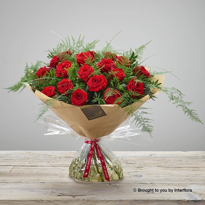 Happy Anniversary Heavenly Red Rose Hand tied. (18 Roses)